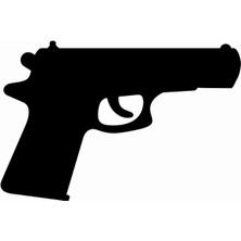 Sticker Atölyesi Tabanca-Gun-Silüet Sticker - 20589-1 Siyah 5 x 8 cm