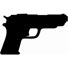 Sticker Atölyesi Tabanca-Gun-Silüet Sticker- 20591-1 Siyah 6 x 10 cm