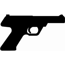 Sticker Atölyesi Tabanca-Gun-Silüet Sticker- 20592-1 Siyah 4.5 x 8 cm