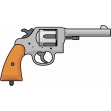 Sticker Atölyesi Tabanca-Revolver-Pistol-Gun Sticker - 20595 Renkli 6.5 x 12 cm