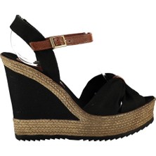 Fox Shoes Siyah Kadın Dolgu Topuklu Ayakkabı 9674071005