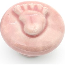 Kulpca Porselen Çocuk Odası Düğme Kulp Pembe