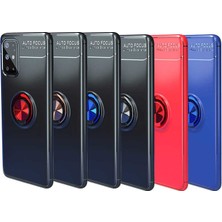 Case 4U Samsung Galaxy A31 Uyumlu Kılıf Autofocus Shockprof Ravel Yüzüklü Standlı Slikon Kapak Siyah