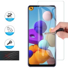 Case 4U Samsung Galaxy A21S Uyumlu Tamperli Kırılmaz Cam Ekran Koruyucu