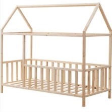 Baby Kinder 90 x 190 cm Çatılı Montessori Bebek  Çocuk Karyolası