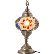 Demmex Masaüstü Mozaik Çalışma Masası Abajur Gece Lambası Dekor Lamba