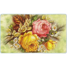 Colorix Kaymaz Deri Taban Banyo Paspas Takımı 50 x 60 cm - 60 x 100 cm