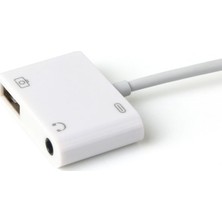 Techmaster iPhone Lightning 3.5 mm Kulaklık ve USB 3.0 Kamera Hub Adaptör