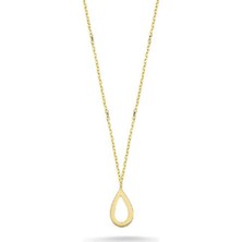 Engingold 14 Ayar Altın Sade Damla Kolye