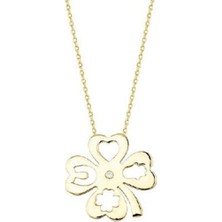 Engingold 14 Ayar Altın Yonca Kolye