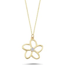 Engingold 14 Ayar Altın Taşlı Kolye