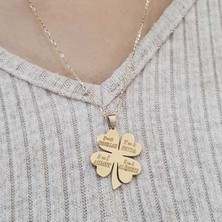 Engingold 14 Ayar Altın Dört Yapraklı Yonca Kolye