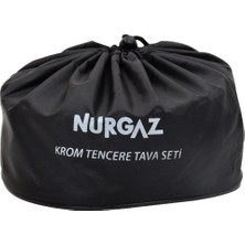 Nurgaz Campout Krom Tencere Tava Seti