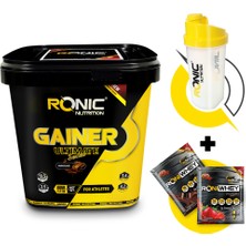Ronic Nutrition Gainer Ultimate 6000 G Kilo Almaya Yardımcı Karbonhidrat Tozu + Shaker ve 2 Adet Tek Kullanımlık Whey Protein