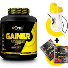 Ronic Nutrition Gainer Ultimate 3000 G Karbonhidrat Tozu + Shaker ve 2 Adet Tek Kullanımlık Whey Protein