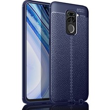 Gpack Xiaomi Redmi Note 9 Kılıf Niss Silikon Deri Görünümlü Lacivert