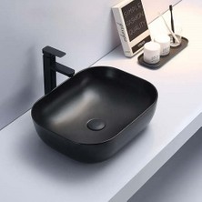 Puroser Palazzo Mat Siyah Tezgah Üstü Çanak Lavabo