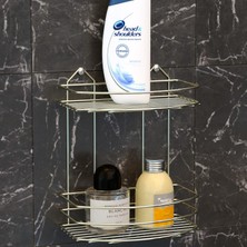 Tekno-tel 2 Katlı Banyo Duş Rafı Altın Sarı Bk008