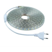 Yuled 3 Çipli Dış-İç Mekan Silikonlu Şerit Led 220V - Volt 10 Metre + 1 Güç Fişi - Double Pcb Beyaz