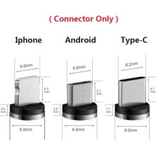 Trend Sepetim 3in1 Micro USB/Type-C/Lightning Ledli Mıknatıslı Manyetik Şarj Kablosu