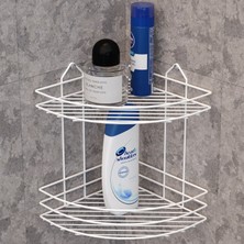 Tekno-tel 2 Katlı Banyo Köşe Rafı Beyaz Bk002
