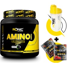 Ronic Nutrition Amino Powder Ultimate 750 gr (Böğürtlen Aromalı) + Shaker ve 2 Adet Tek Kullanımlık Whey Protein