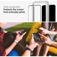 Spigen Samsung Galaxy A51 Cam Ekran Koruyucu Kolay Kurulum AlignMaster GLAS.tR Slim Full Cover Black / Siyah - AGL01051