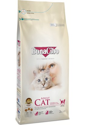 Bonacibo Adult Cat Tavuklu (Hamsi ve Pirinç Eşliğinde) Yetişkin Kedi Maması