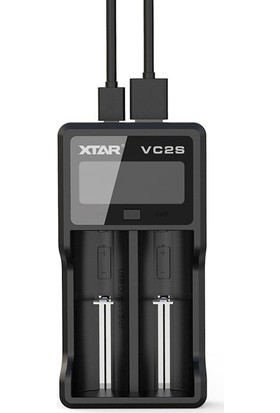 Xtar VC2S - Taşınabilir LCD Ekranlı Li-Ion/ni-Mh/ni-Cd Pil Şarj Cihazı / 2li