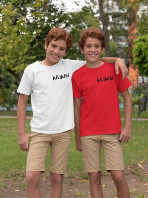 Kilikiti Unisex Çocuk Spor T-Shirt Bisiklet Yaka