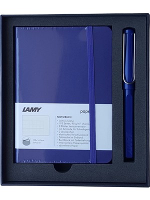 Lamy A6 Defter ve Roller Kalem Set Mavi