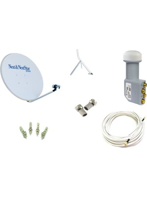 Next Televizyon 85 cm Full Set Çanak Anten Takımı Dörtlü LNB ile 4K Full HD Uyumlu Yüksek Performans