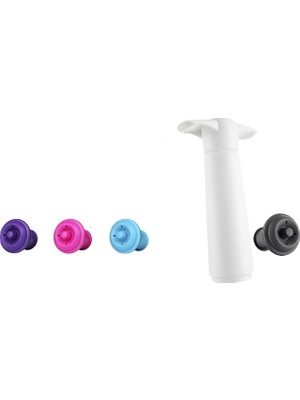 Vacu Vin Şarap Vakum Seti/Beyaz(1 Pompa + 4 Tıpa)