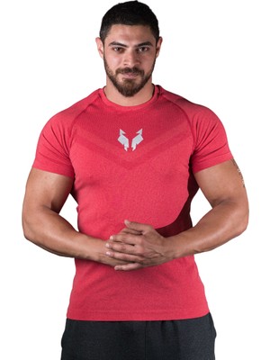 Wolfclaw Erkek Seamless Örme T-Shirt Kırmızı Renk