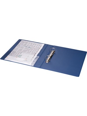 2K A5 Küçük Boy 2 Halkalı Plastik Klasör Mavi Kod 218M 19,5 x 23 cm Lütfen Dikkat Sadece A5 Ebat Evraklar İçin Uygundur