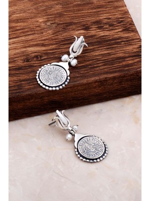 Sümer Telkari Antik Tasarım Sikke Gümüş Küpe 4781