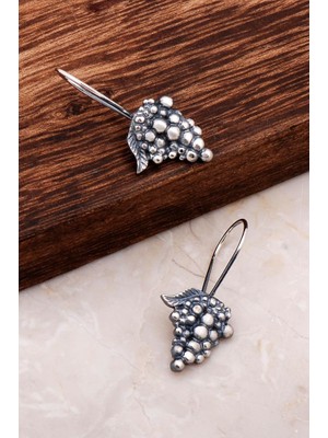 Sümer Telkari Mazruna Üzüm Salkımı Tasarım Gümüş Küpe 4779