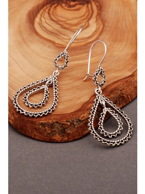 Sümer Telkari Telkari Işlemeli Damla Gümüş Küpe 4905