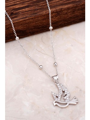 Sümer Telkari Gümüş Güvercin Tasarımlı Kolye 6676