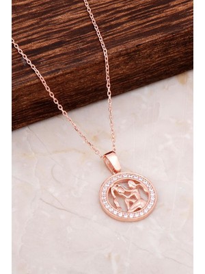 Sümer Telkari Kova Burcu Rose Gümüş Kolye 6691