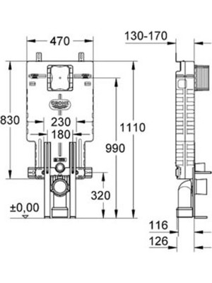 Grohe Uniset Gömme Rezervuar Pnömatik 13 cm - 38642001