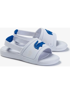 Lacoste L.30 Slide 120 1 Cui Çocuk Timsah Baskılı Beyaz Sandalet