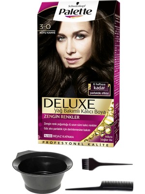 Schwarzkopf Palette Deluxe 3-0 Koyu Kahve Saç Boyası ve Saç Boyama Seti