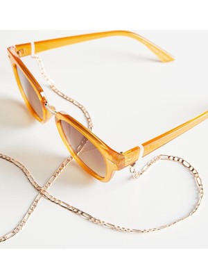 Kalın Zincir Gözlük İpi Altın