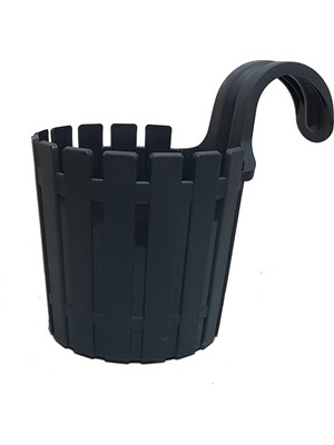 Poliwork Askılı Çit Yuvarlak Saksı 1,5 Lt – 15,5 cm Korkuluk Tipi Balkon Saksısı