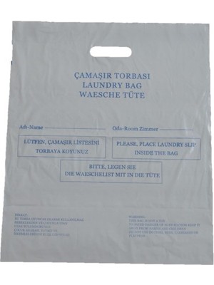 Arastana Çamaşır Torbası Otel Tipi Kuru Temizleme Torbası - 500 Adet
