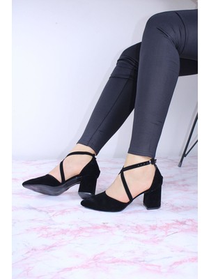 By Erz Kadın Karnıyarık Çapraz Topuklu Ayakkabı