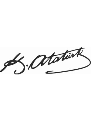 Sticker Atölyesi Atatürk Imza Sticker - 11005 Siyah 10 x 3 cm