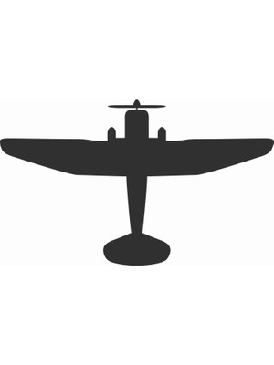 Sticker Atölyesi Siyah Uçak Silüet Sticker - 25034 Renkli 8 x 13 cm