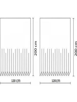 Prado Funda Banyo Duş Perdesi Çift Kanatlı 2 x 120 x 200 cm